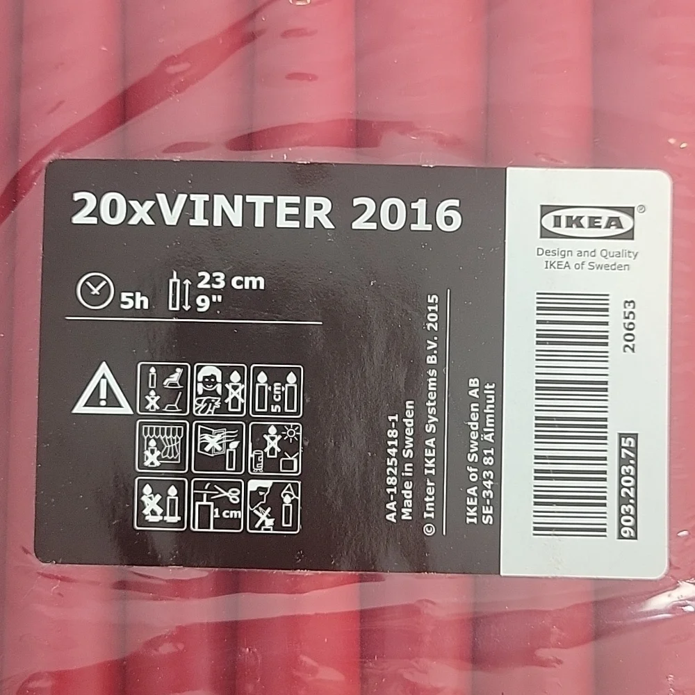 IKEA VINTER red taper candles 9